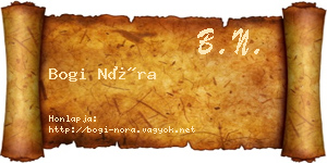 Bogi Nóra névjegykártya