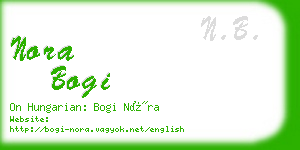 nora bogi business card